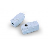 Hyperline KJ1-TRS-V3.5-WH Вставка формата Keystone Jack с проходным адаптером TRS 3.5 мм, 90 градусов, ROHS, белая
