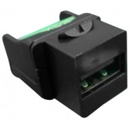 Hyperline KJ1-USB-A2-SCRW-BK Вставка формата Keystone Jack USB 2.0 (Type A) под винт, ROHS, черная