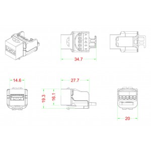 Hyperline KJ1-USB-A2-SCRW-BK Вставка формата Keystone Jack USB 2.0 (Type A) под винт, ROHS, черная Hyperline KJ1-USB-A2-SCRW-BK Вставка формата Keystone Jack USB 2.0 (Type A) под винт, ROHS, черная