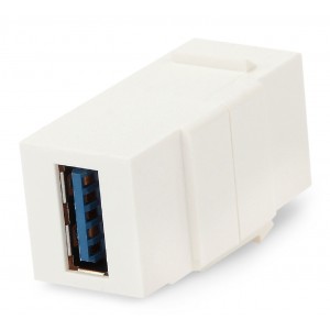 Hyperline KJ1-USB-A3-WH Вставка формата Keystone Jack с проходным адаптером USB 3.0 (Type A), ROHS, белая Hyperline KJ1-USB-A3-WH Вставка формата Keystone Jack с проходным адаптером USB 3.0 (Type A), ROHS, белая