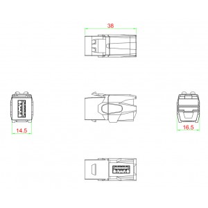 Hyperline KJ1-USB-VA3-WH Вставка формата Keystone Jack с проходным адаптером USB 3.0 (Type A), 90 градусов, ROHS, белая Hyperline KJ1-USB-VA3-WH Вставка формата Keystone Jack с проходным адаптером USB 3.0 (Type A), 90 градусов, ROHS, белая