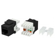 Hyperline KJ8-8P8C-C5e-180-BK Вставка Keystone Jack RJ-45(8P8C), категория 5e, тип 180 градусов, черная