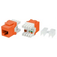 Hyperline KJ8-8P8C-C5e-180-OR Вставка Keystone Jack RJ-45(8P8C), категория 5e, тип 180 градусов, оранжевая