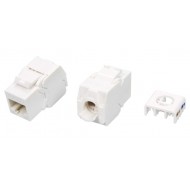 Hyperline KJ8-8P8C-C6-180-TLS-WH Вставка Keystone Jack RJ-45(8P8C), категория 6, тип 180 градусов, Toolless, белая