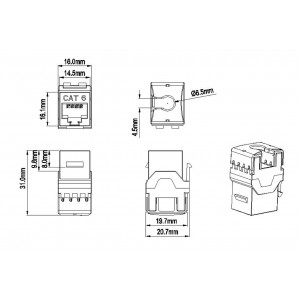 Hyperline KJ9-8P8C-C6-90-RD Вставка Keystone Jack RJ-45(8P8C), категория 6, красная Hyperline KJ9-8P8C-C6-90-RD Вставка Keystone Jack RJ-45(8P8C), категория 6, красная