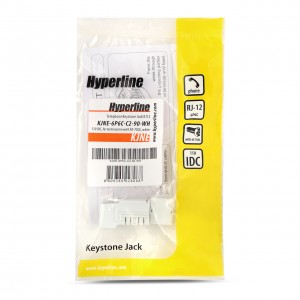 Hyperline KJNE-6P6C-C2-90-WH Вставка Keystone Jack, RJ-12(6P6C), 110 IDC, заделка с помощью NE-TOOL, белая Hyperline KJNE-6P6C-C2-90-WH Вставка Keystone Jack, RJ-12(6P6C), 110 IDC, заделка с помощью NE-TOOL, белая