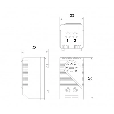Hyperline KL-TRS-CL-060 Термостат нормально-замкнутый 0-60°C для обогрева, аналог KT0 011 Hyperline KL-TRS-CL-060 Термостат нормально-замкнутый 0-60°C для обогрева, аналог KT0 011