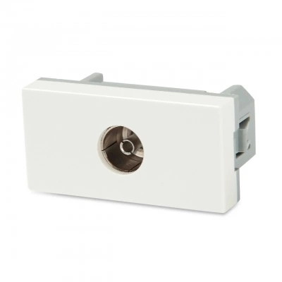 Hyperline M45/2-PAL-WH Модуль розетки TV, 1М, 45x22.5мм, белый Hyperline M45/2-PAL-WH Модуль розетки TV, 1М, 45x22.5мм, белый