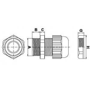 Hyperline PG-7 Кабельный ввод (зажим кабельный с контргайкой), под кабель D3-6.5мм, IP68, цвет серый Hyperline PG-7 Кабельный ввод (зажим кабельный с контргайкой), под кабель D3-6.5мм, IP68, цвет серый