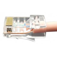 Hyperline PLEZ-8P8C-U-C6-100 Разъем легкой оконцовки RJ-45 (8P8C) под витую пару, категория 6 (50 µ/ 50 микродюймов), универсальный (для одножильного и многожильного кабеля) (100 шт.)