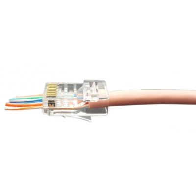 Hyperline PLEZ-8P8C-U-C6-100 Разъем легкой оконцовки RJ-45 (8P8C) под витую пару, категория 6 (50 µ/ 50 микродюймов), универсальный (для одножильного и многожильного кабеля) (100 шт.) Hyperline PLEZ-8P8C-U-C6-100 Разъем легкой оконцовки RJ-45 (8P8C) под витую пару, категория 6 (50 µ/ 50 микродюймов), универсальный (для одножильного и многожильного кабеля) (100 шт.)