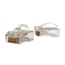 Hyperline PLEZ-8P8C-UA-C6-100 Разъем легкой оконцовки RJ-45 (8P8C) под витую пару, язычок Arch, категория 6 (50 µ/ 50 микродюймов), универсальный (для одножильного и многожильного кабеля) (100 шт.)