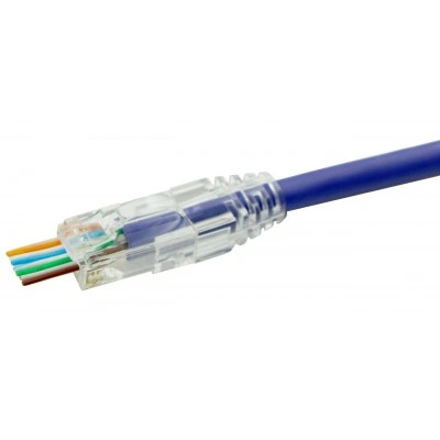Hyperline PLEZ-8P8C-UA-C6-100 Разъем легкой оконцовки RJ-45 (8P8C) под витую пару, язычок Arch, категория 6 (50 µ/ 50 микродюймов), универсальный (для одножильного и многожильного кабеля) (100 шт.) Hyperline PLEZ-8P8C-UA-C6-100 Разъем легкой оконцовки RJ-45 (8P8C) под витую пару, язычок Arch, категория 6 (50 µ/ 50 микродюймов), универсальный (для одножильного и многожильного кабеля) (100 шт.)