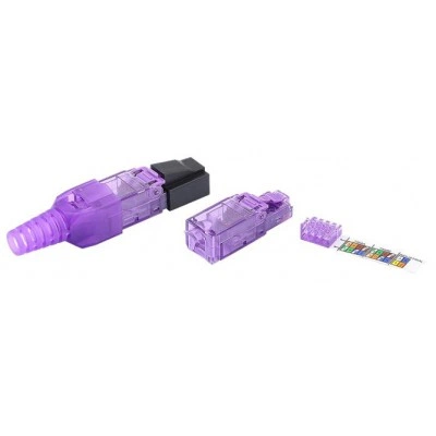 Hyperline PLUD-8P8C-S-C6-VL Разъем RJ-45 (8P8C) под витую пару, полевая заделка, категория 6, неэкранированный, для одножильного кабеля, зажимной (защелка) хвостовик, фиолетовый, IDC Hyperline PLUD-8P8C-S-C6-VL Разъем RJ-45 (8P8C) под витую пару, полевая заделка, категория 6, неэкранированный, для одножильного кабеля, зажимной (защелка) хвостовик, фиолетовый, IDC