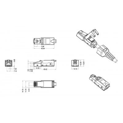 Hyperline PLUD-8P8C-S-C6-VL Разъем RJ-45 (8P8C) под витую пару, полевая заделка, категория 6, неэкранированный, для одножильного кабеля, зажимной (защелка) хвостовик, фиолетовый, IDC Hyperline PLUD-8P8C-S-C6-VL Разъем RJ-45 (8P8C) под витую пару, полевая заделка, категория 6, неэкранированный, для одножильного кабеля, зажимной (защелка) хвостовик, фиолетовый, IDC