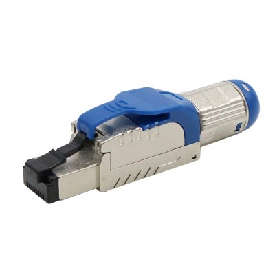 Hyperline PLUE-8P8C-S-C8-SH-BL Разъем полевой оконцовки RJ-45 (8P8C) под витую пару, для одножильного кабеля, toolless, категория 8, экранированный, накручивающийся хвостовик, синий, IDC Hyperline PLUE-8P8C-S-C8-SH-BL Разъем полевой оконцовки RJ-45 (8P8C) под витую пару, для одножильного кабеля, toolless, категория 8, экранированный, накручивающийся хвостовик, синий, IDC