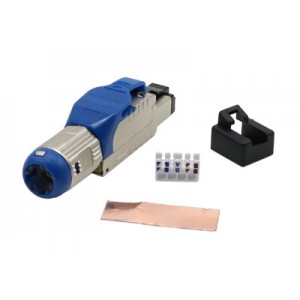 Hyperline PLUE-8P8C-S-C8-SH-BL Разъем полевой оконцовки RJ-45 (8P8C) под витую пару, для одножильного кабеля, toolless, категория 8, экранированный, накручивающийся хвостовик, синий, IDC Hyperline PLUE-8P8C-S-C8-SH-BL Разъем полевой оконцовки RJ-45 (8P8C) под витую пару, для одножильного кабеля, toolless, категория 8, экранированный, накручивающийся хвостовик, синий, IDC