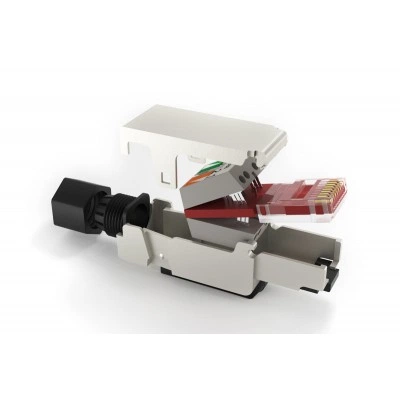 Hyperline PLUF-8P8C-S-C6-SH Разъем RJ-45 (8P8C) под витую пару, полевая заделка, категория 6, экранированный, для одножильного кабеля (внешний диаметр кабеля 6-8 мм, 23-26 AWG), накручивающийся хвостовик Hyperline PLUF-8P8C-S-C6-SH Разъем RJ-45 (8P8C) под витую пару, полевая заделка, категория 6, экранированный, для одножильного кабеля (внешний диаметр кабеля 6-8 мм, 23-26 AWG), накручивающийся хвостовик