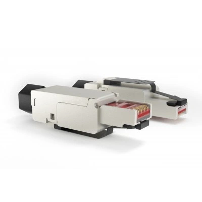 Hyperline PLUF-8P8C-S-C6-SH Разъем RJ-45 (8P8C) под витую пару, полевая заделка, категория 6, экранированный, для одножильного кабеля (внешний диаметр кабеля 6-8 мм, 23-26 AWG), накручивающийся хвостовик Hyperline PLUF-8P8C-S-C6-SH Разъем RJ-45 (8P8C) под витую пару, полевая заделка, категория 6, экранированный, для одножильного кабеля (внешний диаметр кабеля 6-8 мм, 23-26 AWG), накручивающийся хвостовик