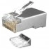 Hyperline PLUG-8P8C-UV-C6-SH-100 Разъем RJ-45(8P8C) под витую пару, категория 6 (50 µ/ 50 микродюймов), экранированный, универсальный (для одножильного и многожильного кабеля), со вставкой (100 шт) Hyperline PLUG-8P8C-UV-C6-SH-100 Разъем RJ-45(8P8C) под витую пару, категория 6 (50 µ/ 50 микродюймов), экранированный, универсальный (для одножильного и многожильного кабеля), со вставкой (100 шт)