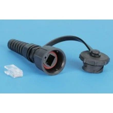Hyperline PLUG-IE-8P8C-P-C5 Промышленный разъем RJ-45 (8P8C) под витую пару, IP67, категория 5e, с защитной крышкой