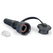 Hyperline PLUG-IE-8P8C-PV-C6 Промышленный разъем RJ-45 (8P8C) под витую пару, IP67, категория 6, с защитной крышкой