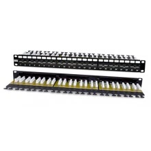 Hyperline PP2-19-24-8P8C-C6A-110D Патч-панель 19, 1U, 24 порта RJ-45, неэкранированная, категория 6A, Dual IDC