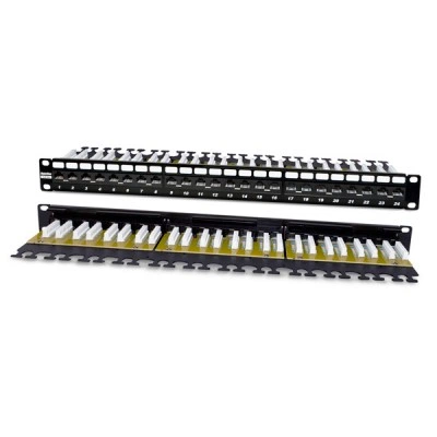 Hyperline PP2-19-24-8P8C-C6A-110D Патч-панель 19, 1U, 24 порта RJ-45, неэкранированная, категория 6A, Dual IDC