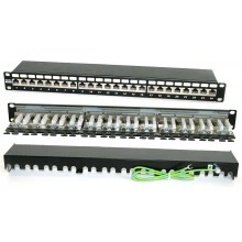 Hyperline PP2-19-24-8P8C-C6A-SH-110D Патч-панель 19, 1U, 24 порта RJ-45 полн. экран., категория 6A, Dual IDC