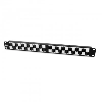 Hyperline PP2A-19-24S-8P8C-C5E-110 Патч-панель 19, 1U, с угловыми портами, 24 порта RJ-45, категория 5e, Dual IDC