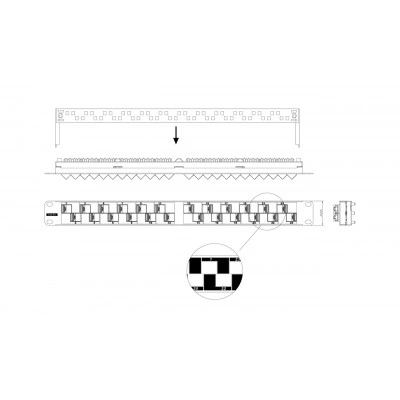 Hyperline PP2A-19-24S-8P8C-C5E-110 Патч-панель 19, 1U, с угловыми портами, 24 порта RJ-45, категория 5e, Dual IDC Hyperline PP2A-19-24S-8P8C-C5E-110 Патч-панель 19, 1U, с угловыми портами, 24 порта RJ-45, категория 5e, Dual IDC