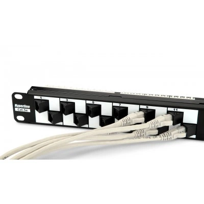 Hyperline PP2A-19-24S-8P8C-C5E-110 Патч-панель 19, 1U, с угловыми портами, 24 порта RJ-45, категория 5e, Dual IDC Hyperline PP2A-19-24S-8P8C-C5E-110 Патч-панель 19, 1U, с угловыми портами, 24 порта RJ-45, категория 5e, Dual IDC