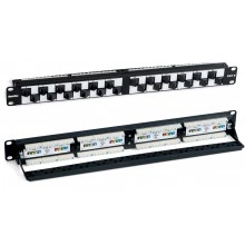 Hyperline PP2A-19-24S-8P8C-C6-110 Патч-панель 19, 1U, с угловыми портами, 24 порта RJ-45, категория 6, Dual IDC