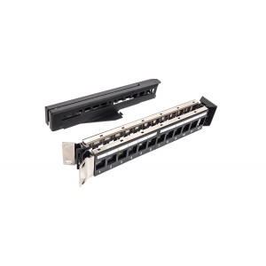 Hyperline PPBL4A-19-24-SH-RM Модульная патч-панель 19, 24 порта, угловая, 1U, для экранированных и неэкранированных модулей Keystone Jack, со съемными панелями, с задним кабельным организатором (без модулей) Hyperline PPBL4A-19-24-SH-RM Модульная патч-панель 19, 24 порта, угловая, 1U, для экранированных и неэкранированных модулей Keystone Jack, со съемными панелями, с задним кабельным организатором (без модулей)