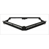 Hyperline PPBL5A-19-24-RM Модульная патч-панель 19, 24 порта, угловая, 1U, для неэкранированных модулей Keystone Jack, с задним кабельным организатором (без модулей)