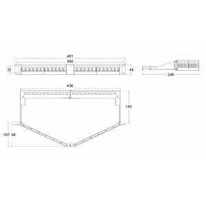 Hyperline PPBL5A-19-48-RM Модульная патч-панель 19, 48 портов, угловая, 2U, для неэкранированных модулей Keystone Jack, с 2-мя задними кабельными организаторами (без модулей) Hyperline PPBL5A-19-48-RM Модульная патч-панель 19, 48 портов, угловая, 2U, для неэкранированных модулей Keystone Jack, с 2-мя задними кабельными организаторами (без модулей)