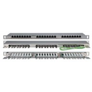 Hyperline PPHD-19-24-8P8C-C5E-SH-110D Патч-панель высокой плотности 19, 0.5U, 24 порта RJ-45, категория 5E, Dual IDC, экранированная