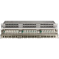 Hyperline PPHD-19-48-8P8C-C6-SH-110D Патч-панель высокой плотности 19, 1U, 48 портов RJ-45, полный экран, категория 6, Dual IDC