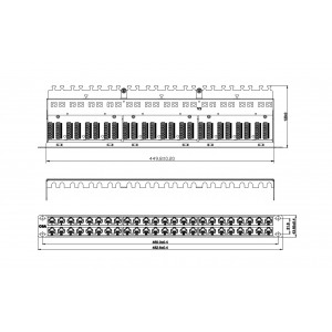 Hyperline PPHD-19-48-8P8C-C6A-110D Патч-панель высокой плотности 19, 1U, 48 портов RJ-45, неэкранированная, категория 6A, Dual IDC Hyperline PPHD-19-48-8P8C-C6A-110D Патч-панель высокой плотности 19, 1U, 48 портов RJ-45, неэкранированная, категория 6A, Dual IDC