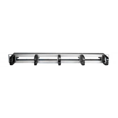 Hyperline PPTR-19-4CU-RNG-STL Патч-панель 19 для претерминированных медных и оптических кассет, 4 слота под кассеты, 1U, с 5 пластиковыми кольцами для горизонтальной прокладки кабеля