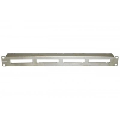 Hyperline PPTR-19-4CU-STL Патч-панель 19 для претерминированных медных и оптических кассет, 4 слота под кассеты, 1U