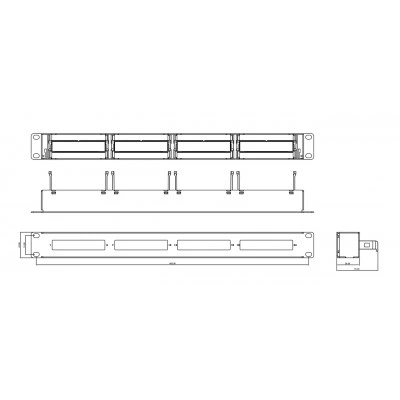 Hyperline PPTR-19-4CU-STL Патч-панель 19 для претерминированных медных и оптических кассет, 4 слота под кассеты, 1U Hyperline PPTR-19-4CU-STL Патч-панель 19 для претерминированных медных и оптических кассет, 4 слота под кассеты, 1U