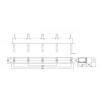 Hyperline PPTR-19-8CU-RNG-STL Патч-панель 19 для претерминированных медных и оптических кассет, 8 слотов под кассеты, 1U, с 5 пластиковыми кольцами для горизонтальной прокладки кабеля Hyperline PPTR-19-8CU-RNG-STL Патч-панель 19 для претерминированных медных и оптических кассет, 8 слотов под кассеты, 1U, с 5 пластиковыми кольцами для горизонтальной прокладки кабеля