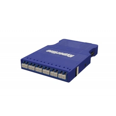 Hyperline PPTR-CSS-1-6xDLC-SM/BL-BL Корпус кассеты для оптических претерминированных решений, 6 дуплексных портов LC/PC, ввод кабеля, возможна установка проходного адаптера MPO, для одномодового кабеля, синий корпус/синие порты