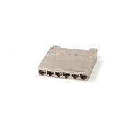 Hyperline PPTR-CSS-1-6xRJ45-C6-SH-STL Кассета для медных претерминированных решений, 6 экранированных портов RJ-45 категории 6