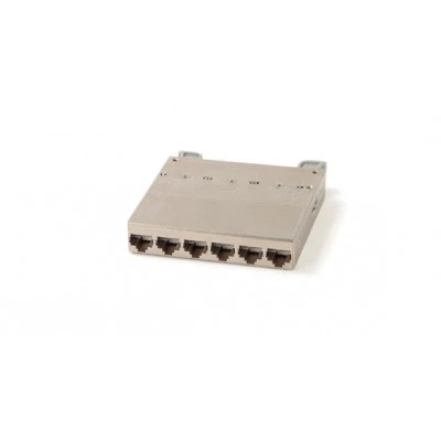 Hyperline PPTR-CSS-1-6xRJ45-C6-SH-STL Кассета для медных претерминированных решений, 6 экранированных портов RJ-45 категории 6 Hyperline PPTR-CSS-1-6xRJ45-C6-SH-STL Кассета для медных претерминированных решений, 6 экранированных портов RJ-45 категории 6