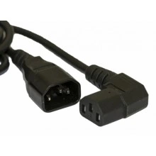 Hyperline PWC-IEC13A-IEC14-5.0-BK Кабель питания монитор-компьютер IEC 320 C13 (угловая) - IEC 320 C14 (3x1.0), 10A, прямая вилка, 5м, цвет черный (ПВС-АП-3*1,0-250-C13SC14-10-5,0 ГОСТ 30851.1-2002 (МЭК 60320-1:1994))