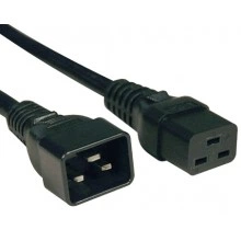 Hyperline PWC-IEC19-IEC20-0.5-BK Кабель питания IEC 320 C19 - IEC 320 C20 (3x1.5), 16A, прямая вилка, 0.5м, цвет черный (ПВС-АП-3*1,5-250-C19C20-16-0,5 ГОСТ 30851.1-2002 (МЭК 60320-1:1994))