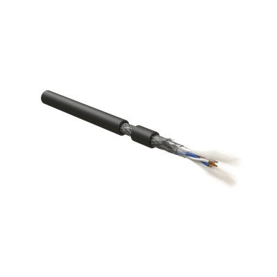 Hyperline RS-SF-2x2x22/7-PVC-BK (500 м) Кабель интерфейса RS-485, экранированный SF/UTP, 2 пары 24 AWG, 2х2х0,61 мм, многопроволочные жилы (patch) 7х0.20 мм, PVC, -40°C - +80°C, черный Hyperline RS-SF-2x2x22/7-PVC-BK (500 м) Кабель интерфейса RS-485, экранированный SF/UTP, 2 пары 24 AWG, 2х2х0,61 мм, многопроволочные жилы (patch) 7х0.20 мм, PVC, -40°C - +80°C, черный