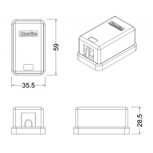 Hyperline SBB3-1-WH Корпус настенной розетки для установки 1-ой вставки типа Keystone Jack, белый Hyperline SBB3-1-WH Корпус настенной розетки для установки 1-ой вставки типа Keystone Jack, белый